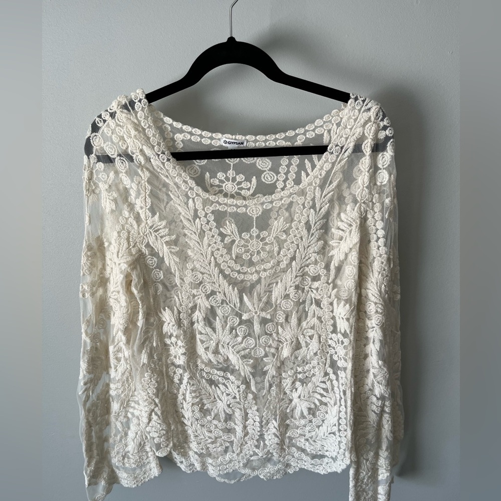 Boho Lace Style Sheer Shirt
